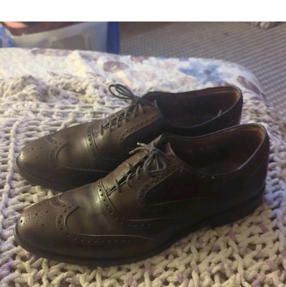 Allen Edmonds Mens Size 10D McClain Brown Leather Wingtips